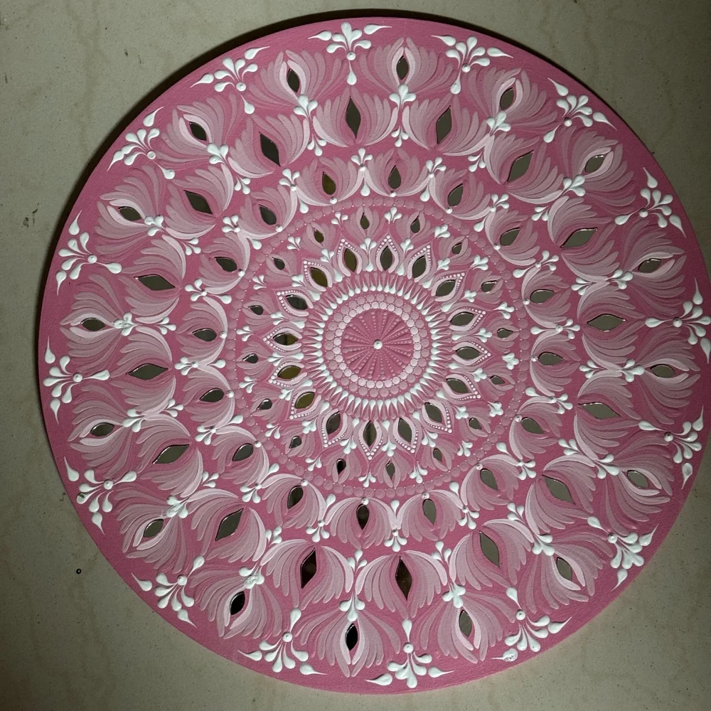 Rose Veil – 25" Tonal Mandala Wall Art - Image 4