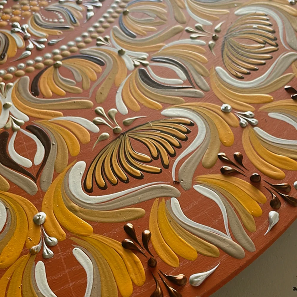 Golden Harmony – 22" Radiant Mandala Wall Art - Image 6