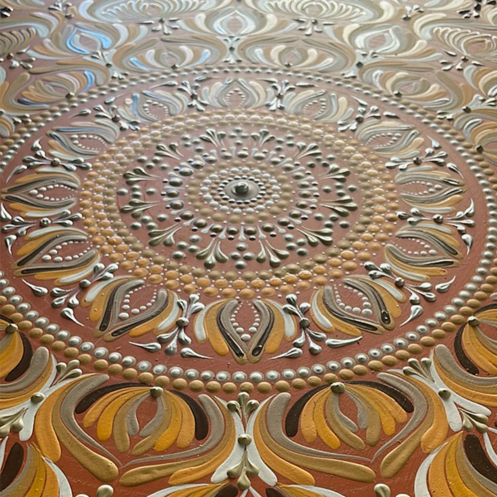 Golden Harmony – 22" Radiant Mandala Wall Art - Image 5