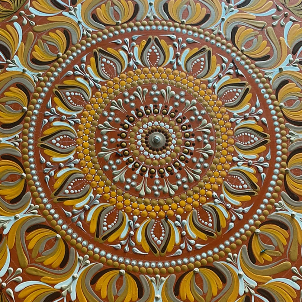 Golden Harmony – 22" Radiant Mandala Wall Art - Image 4