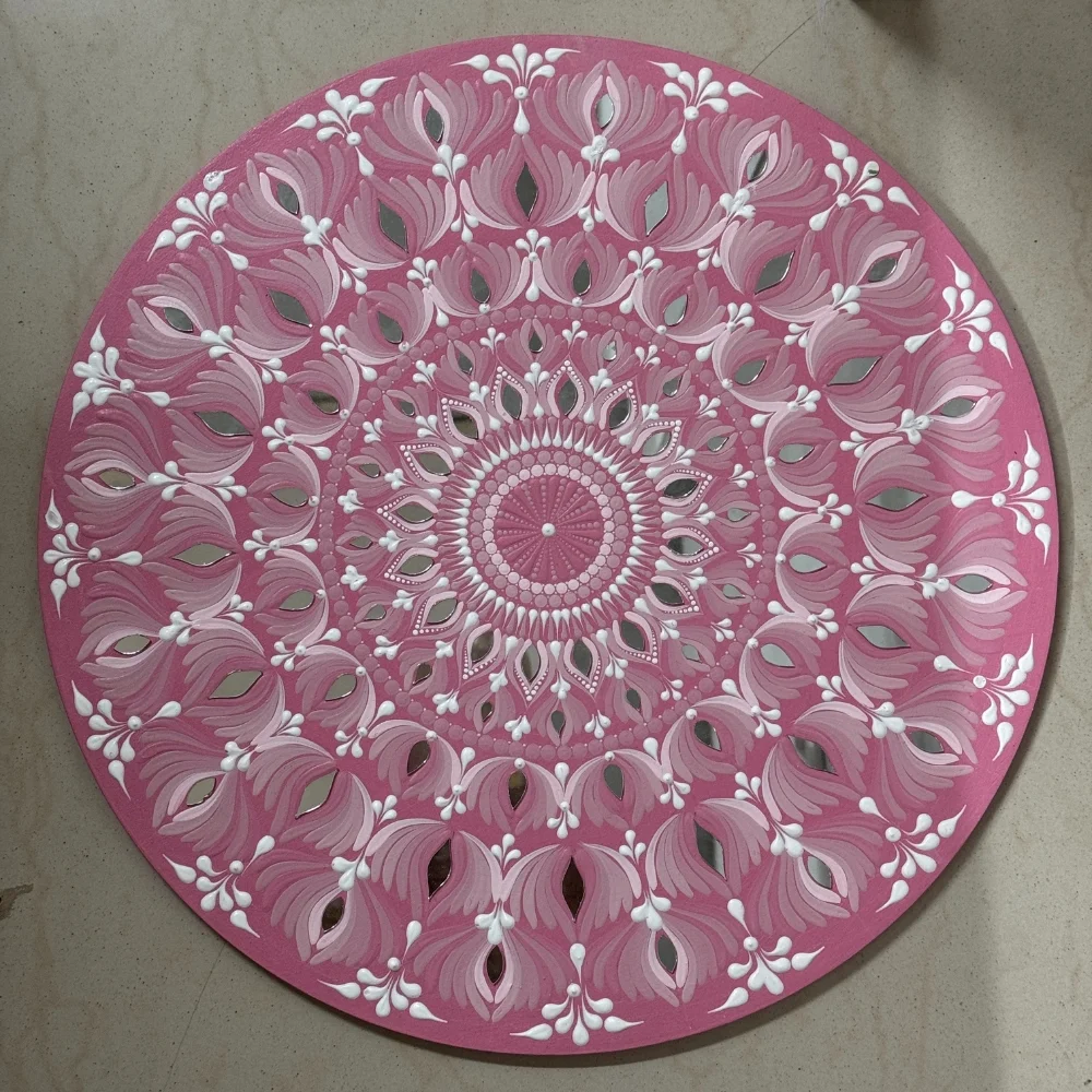 Rose Veil – 25" Tonal Mandala Wall Art - Image 2