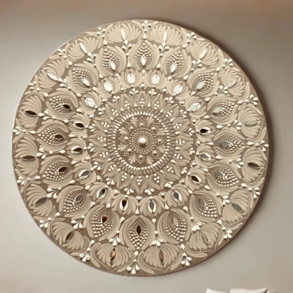 Ivory Grace – 30" Mandala Wall Art - Image 6