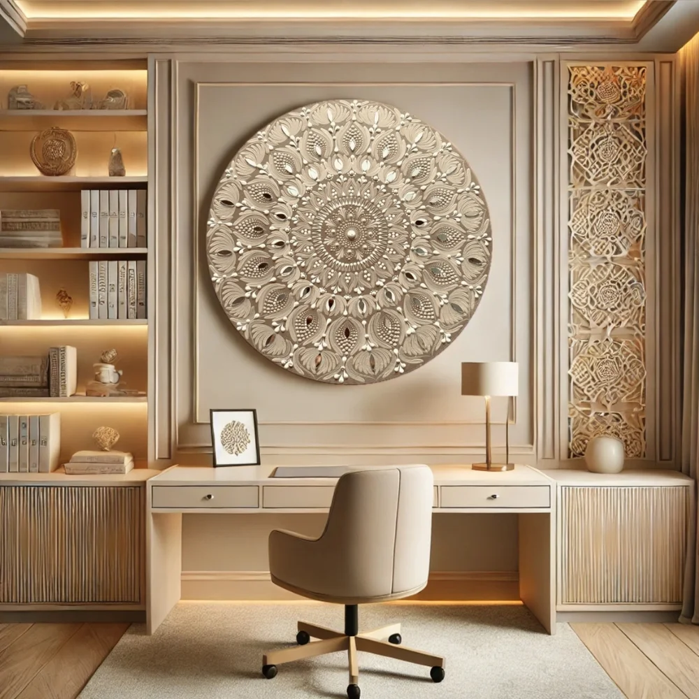 Ivory Grace – 30" Mandala Wall Art - Image 5