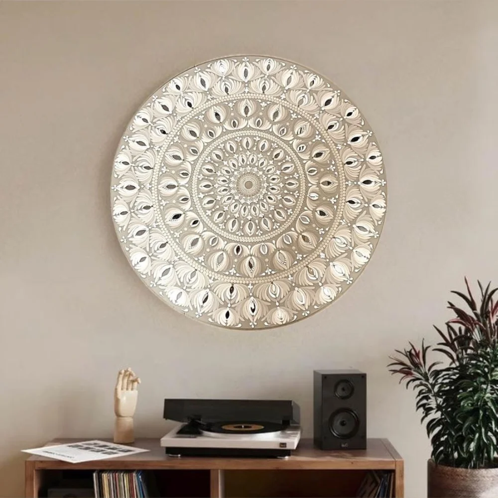 Ivory Grace – 30" Mandala Wall Art - Image 4
