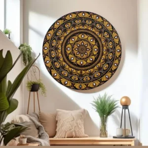 Golden Sunrise – 30" Yellow Mandala Wall Art
