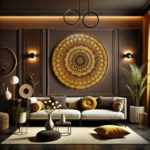 Golden Bloom – 22" Sunflower Mandala Wall Art