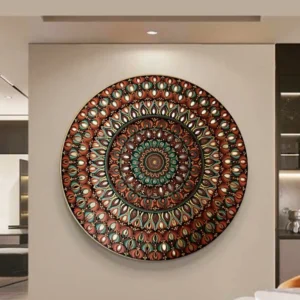 Earth & Evergreen – 36" Custom Mandala Wall Art
